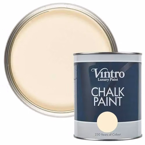 Vintro Buckingham Cream Chalk Paint with Ultra Matt Finish, 1 Litre