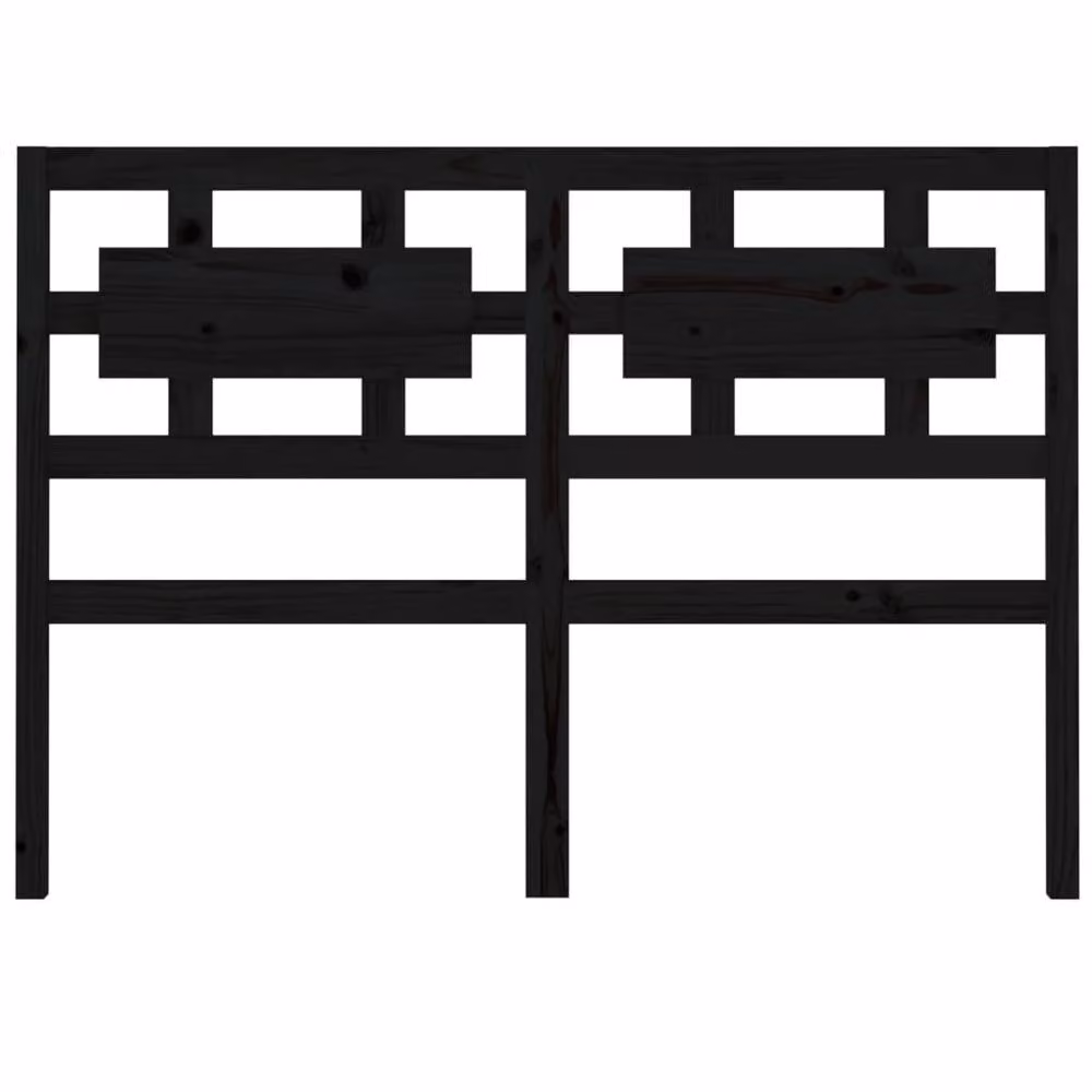 Berkfield Home Black Rustic Solid Pine Wood Bed Headboard, W: 125.5 cm, D: 4 cm, H: 100 cm – 3