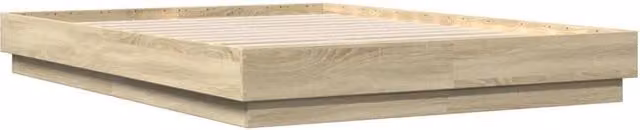 Berkfield Home Durable Sonoma Oak Bed Frame in Light Brown, W/D/H: 150 x 200 x 23 cm – 1