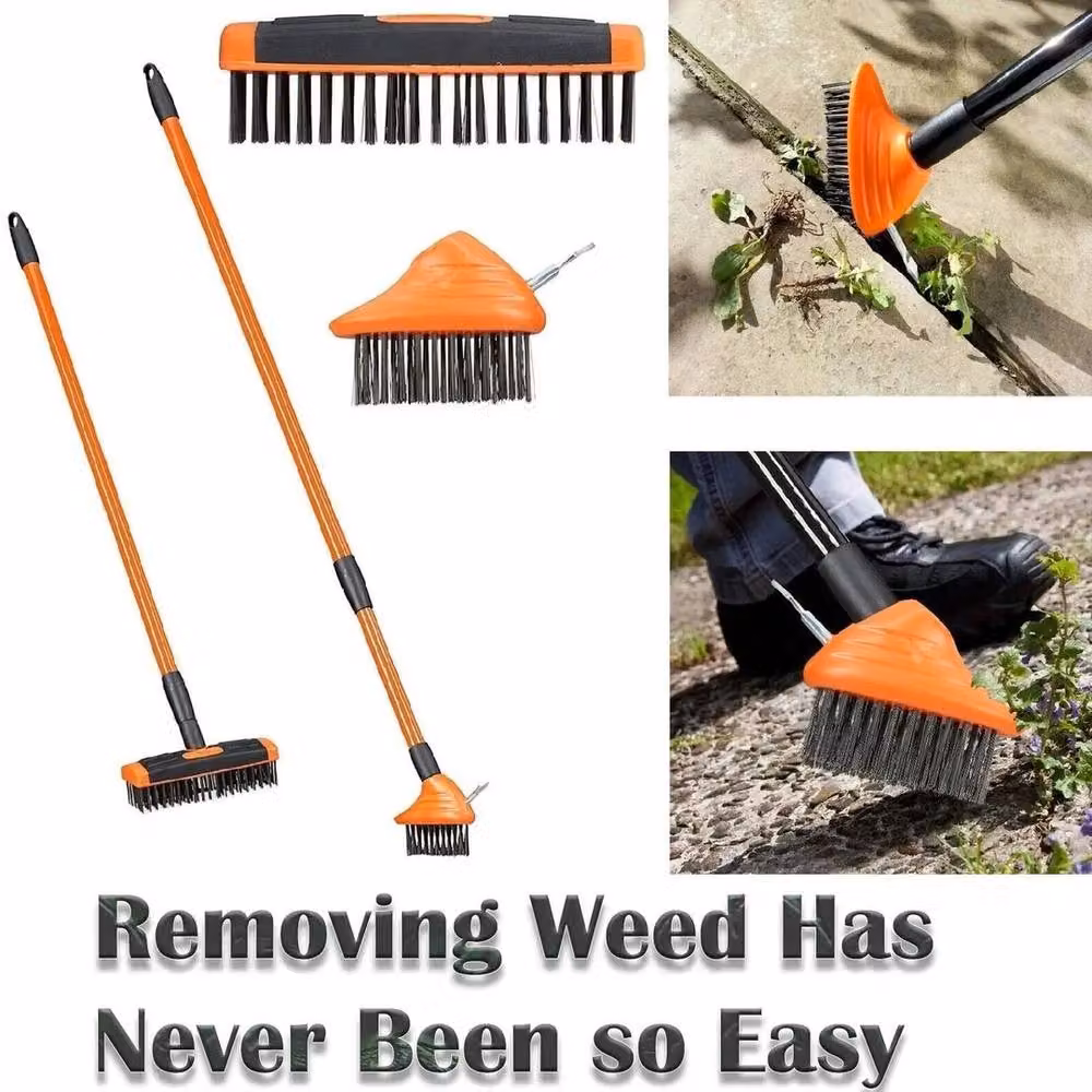 EONLION 3 in 1 Telescopic Weed Remover Brush in Orange, Length: 100 cm – 3