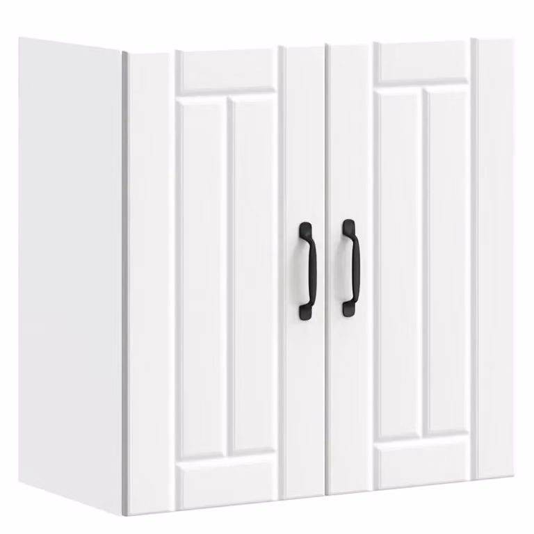 Berkfield Home Lucca White Kitchen Wall Cabinet with Glass Doors and Internal Shelves