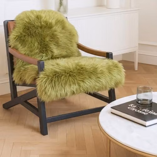 Infinity Leather Natural Real Sheepskin Wool Single Rug, Green, W/D: 90 x 60 cm – 5