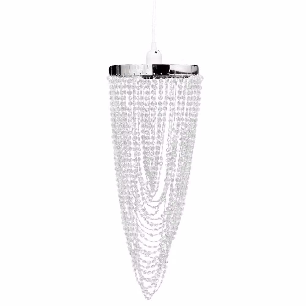 Berkfield Home Pendant Chandelier in Transparent and Chrome, W/D/H: 22 x 22 x 58 cm – 2
