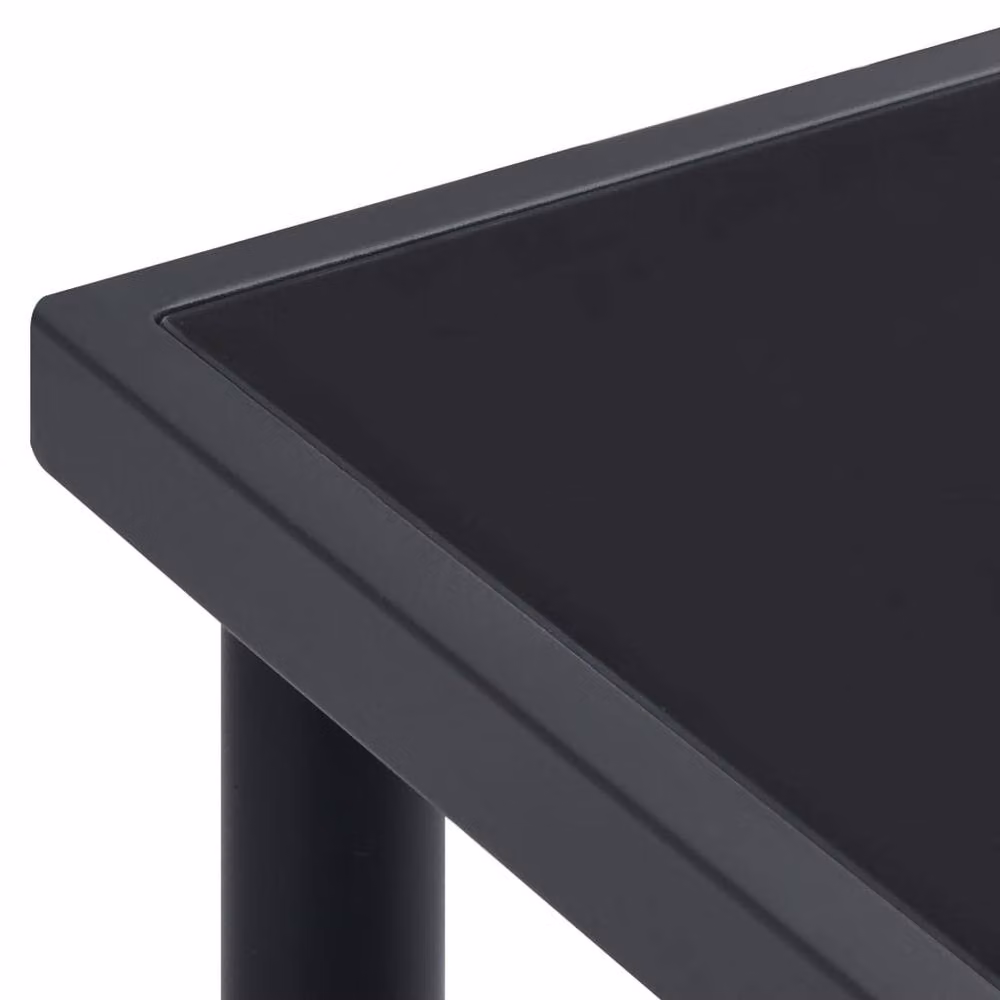 Berkfield Home Modern Outdoor Dining Table in Anthracite and Black Steel, W: 150 cm, D: 90 cm, H: 74 cm – 3