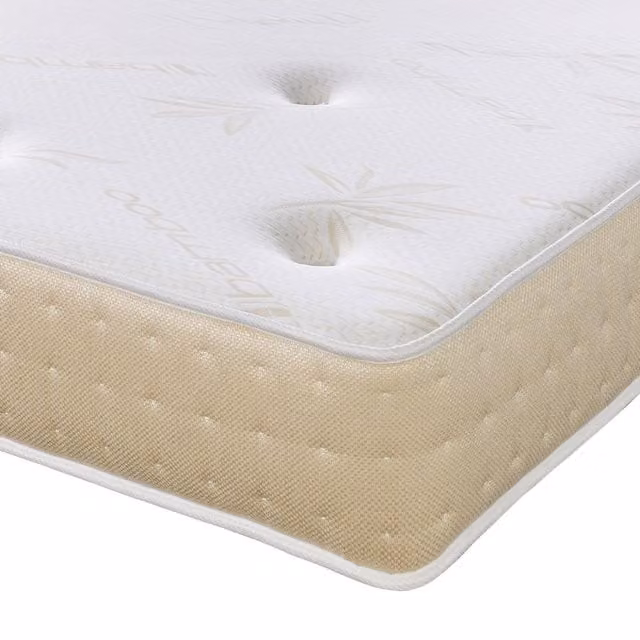 eXtreme Comfort Ltd Small Single Hybrid Mattress with 22 cm Depth, Bamboo Fabric and Memory Foam in Beige and Gold