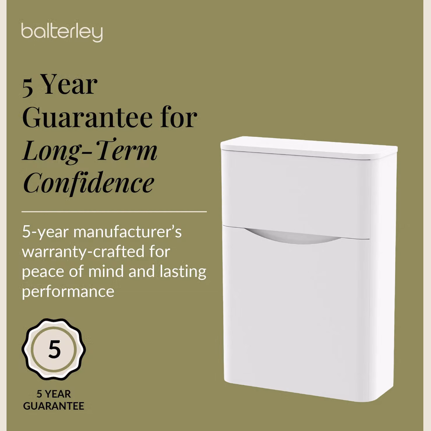 Balterley White Floor Standing Concealed Cistern Toilet Unit with Hinged Doors, Width: 55 cm – 5