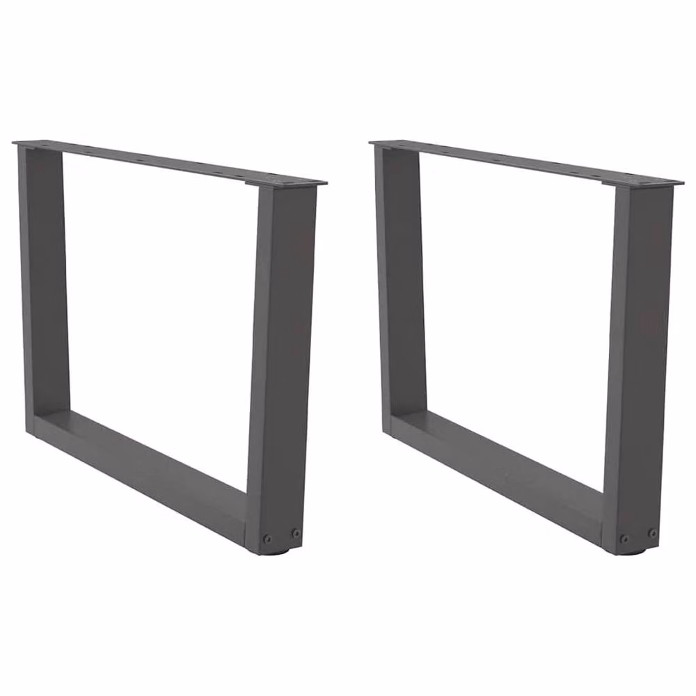 Berkfield Home Modern V-Shape Dining Table Legs, 2 Pieces, Anthracite Dark Grey, H: 70 cm, W: 42-43.3 cm – 2
