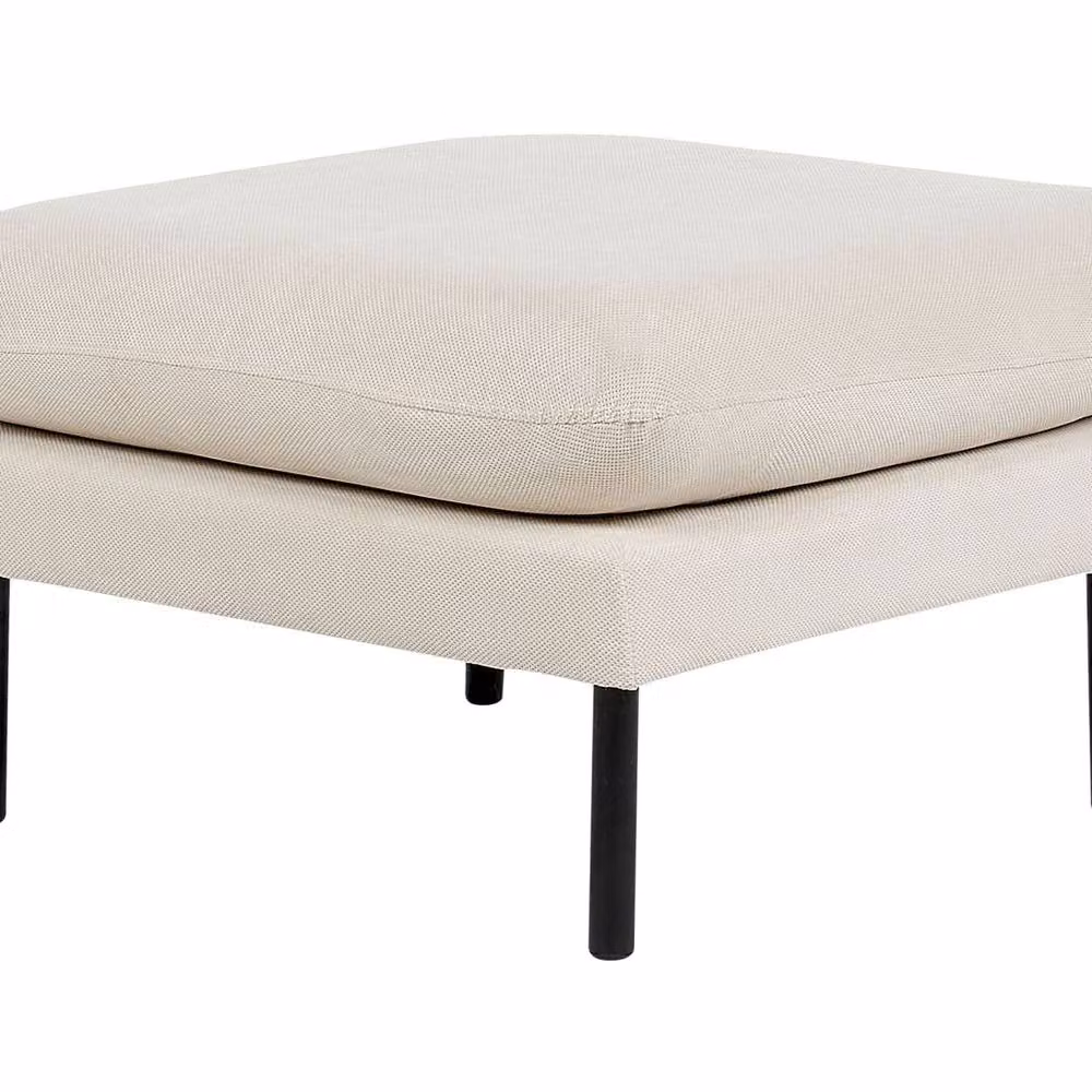 Wyld and Coco Beige Fabric Pillow-Top Ottoman Footstool with Aluminium Legs W/D/H: 70 x 44 x 44 cm – 2