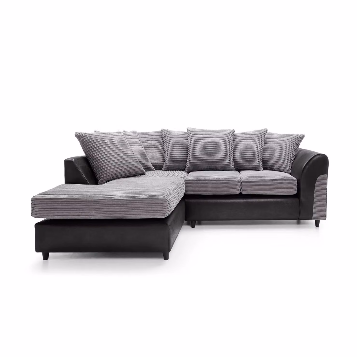 Abakus Direct Harvey Left Facing Corner Sofa in Grey with Scatter Cushions and Removable Covers – 2