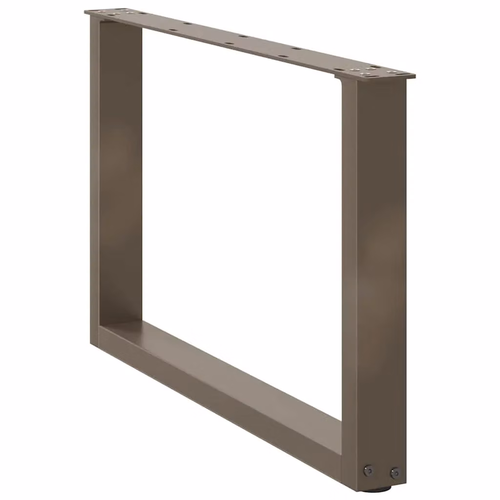Berkfield Home U-Shaped Coffee Table Legs, 2 Pieces, Brown Steel, H: 70 cm, W: 42.5 cm, D: 42.5 cm – 2