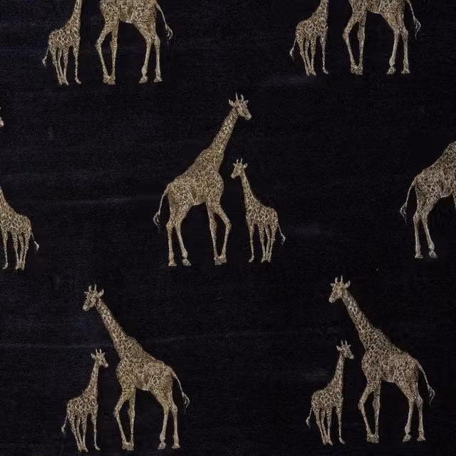 Terrys Giraffe Fabric Noir in Black