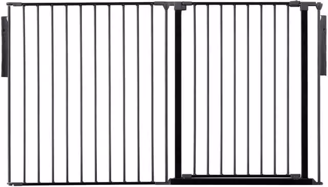 Safetots Premium Extra Tall Extendable Metal Room Divider, Black, Height: 105 cm, Width: up to 370 cm