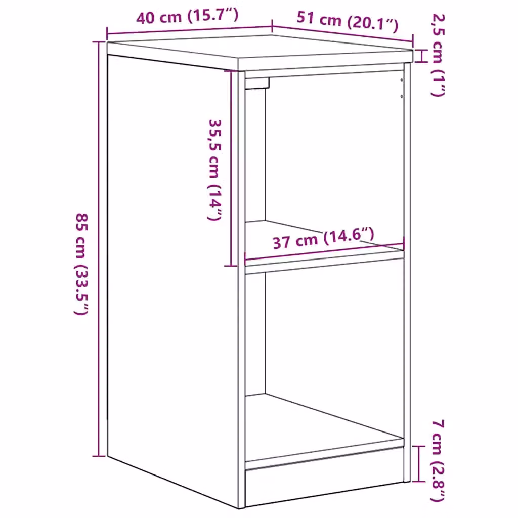 Berkfield Home Freestanding Garage Storage Cabinet in Smoked Oak Brown, Solid Pine Wood, W/D/H: 40 x 51 x 85 cm – 4