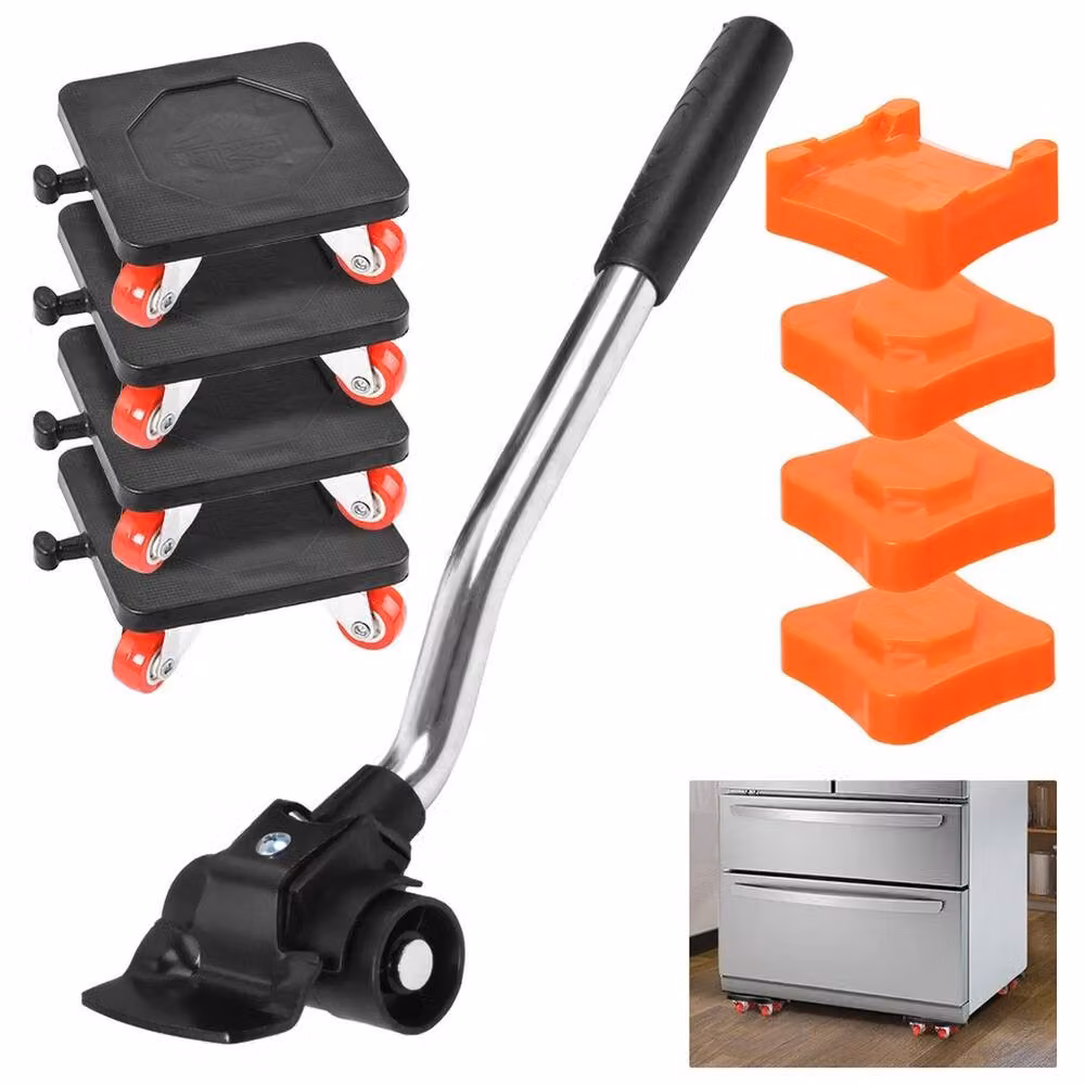 NESTLUNE 9-Piece Heavy Duty Furniture Dolly Moving Tool Set, Black, W: 52 cm, D: 52 cm, H: 32.5 cm – 4