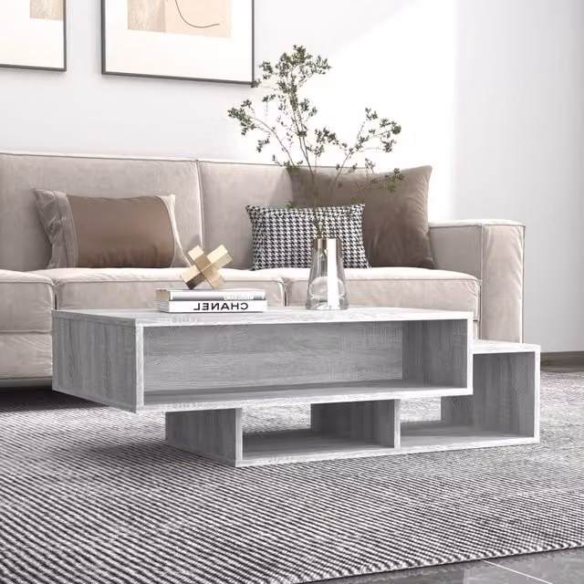 Berkfield Home Grey Sonoma Coffee Table, W/D/H: 105 x 55 x 32 cm – 1
