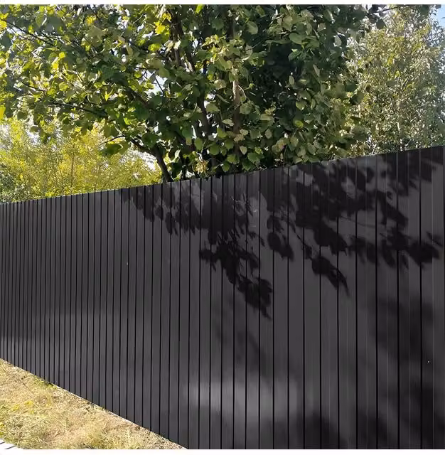 Living and Home Set of 12 Black Powder Coated Steel Corrugated Metal Panels W/D/H: 115 x 45 x 12 cm – 1