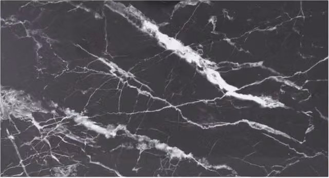 Berkfield Home Table Top Marble Design Black Tempered Glass, W: 120 cm, D: 65 cm – 1
