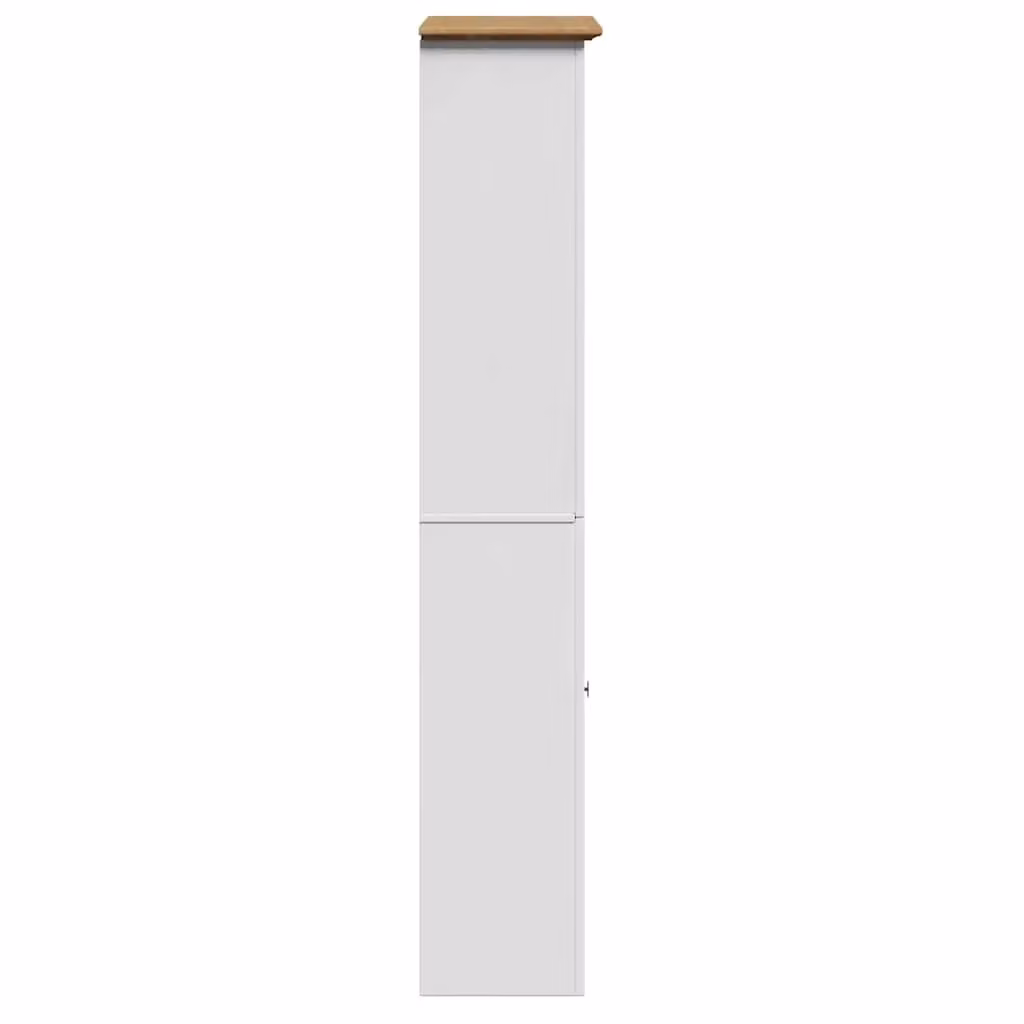 Berkfield Home BODO Bathroom Cabinet in White and Brown, H 160 x W 44 x D 30 cm – 3