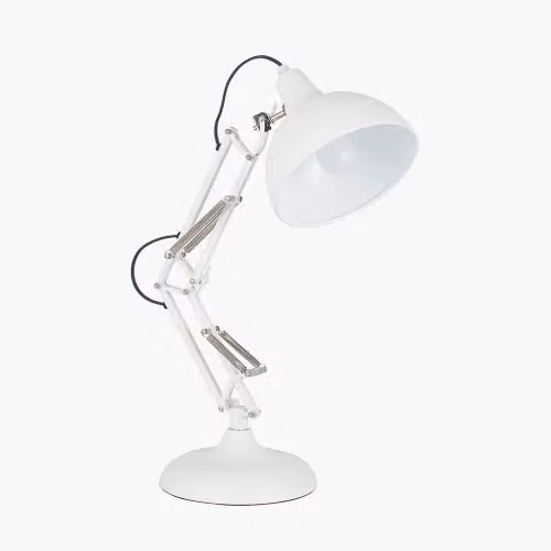 Ruma White Adjustable Metal Task Table Lamp for Reading and Study – 2