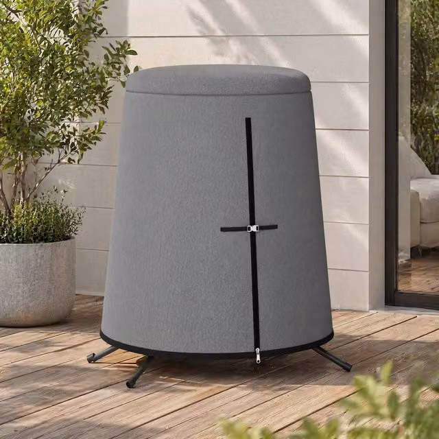 STILVORA Grey Oxford Fabric Hanging Egg Chair Cover W: 196 cm, D: 230 cm – 1