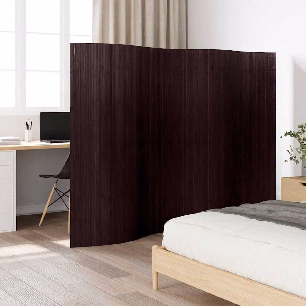 Berkfield Home Bamboo and Rattan Room Divider in Dark Brown, W: 250 cm, H: 165 cm – 2