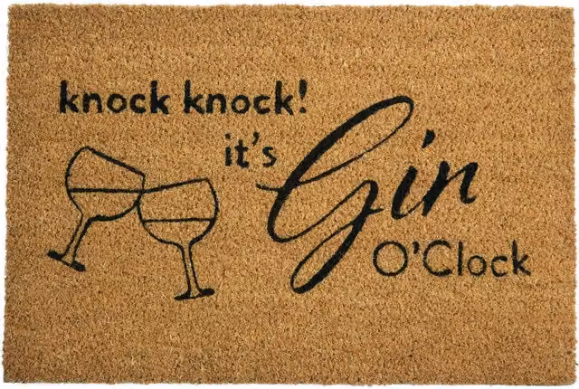 Orsina Filta Gin O Clock Doormat in Brown and Beige