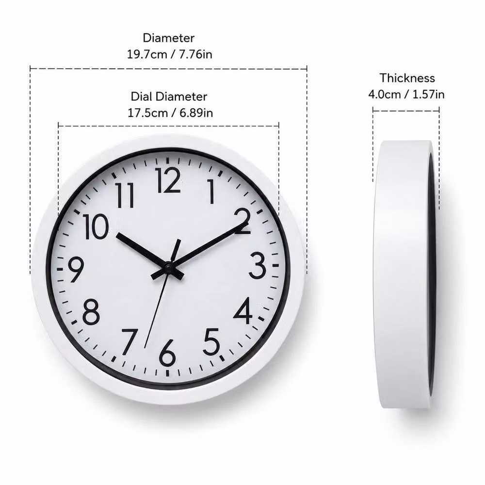 Kelvenix Round Silent Analog Wall Clock in White – 2