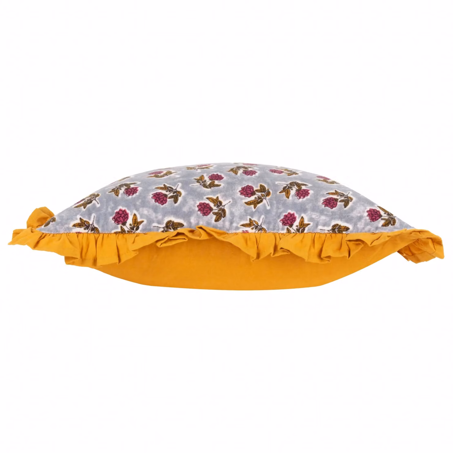 Paoletti Kemble Floral Square Cotton Cushion in Yellow, Blue and Gold, W/D/H: 45 x 45 x 45 cm – 3