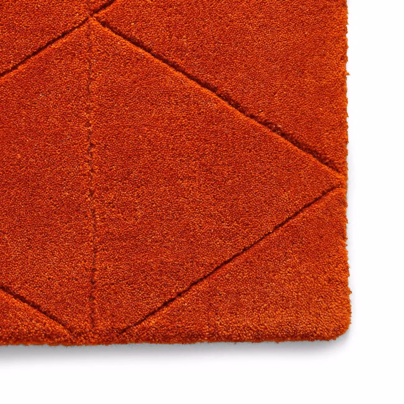 The Rug Shop UK Orange Modern Chequered Machine Woven Area Rug, W: 150 cm, D: 230 cm – 3