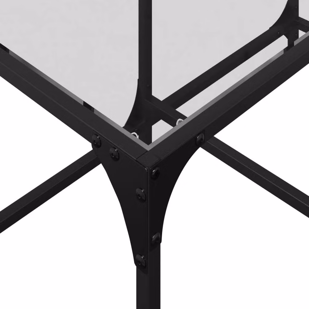 Berkfield Home Modern Rectangular Coffee Table with Transparent Glass Top and Black Steel Frame, W/D/H: 78.5 x 40 x 40 cm – 5