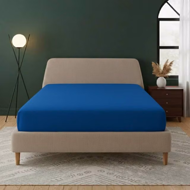 Snug City Small Double Flannelette Fitted Sheet in Petrol Blue, Extra Deep 40 cm, W/D/H: 120 x 200 x 40 cm – 1
