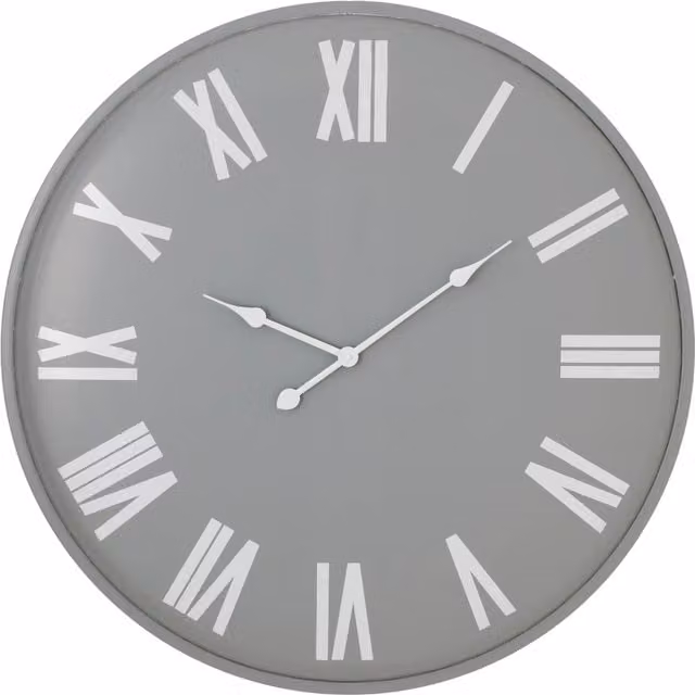 KDMK Modern Round Analog Wall Clock in Grey and White, Diameter: 80 cm