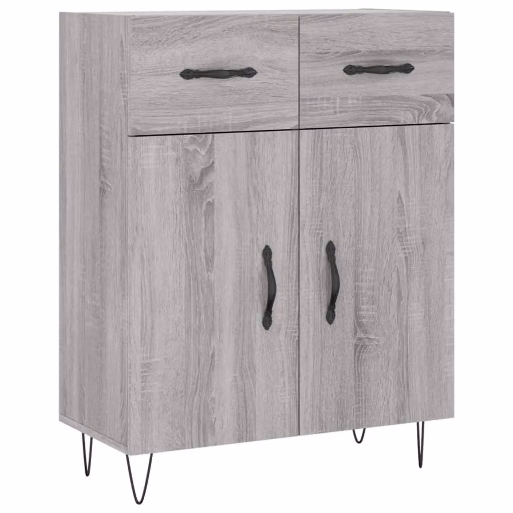 Berkfield Home Grey Sonoma Sideboard, W: 69.5 cm, D: 34 cm, H: 90 cm – 2