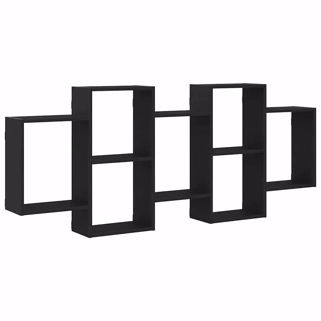 Berkfield Home Black Oak Wall Shelf, W/D/H: 159 x 18 x 65 cm – 2