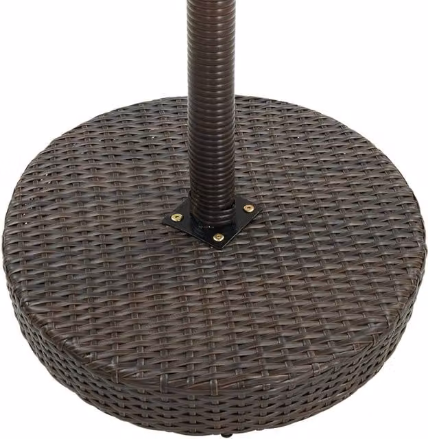 Berkfield Home Brown Poly Rattan Garden Table W: 106 cm, H: 75.5 cm – 1