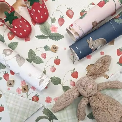 Holden Decor Storybook Bunnies & Berries Nature Inspired Wallpaper for Nurseries and Playrooms, Cream/Multicolour – 2
