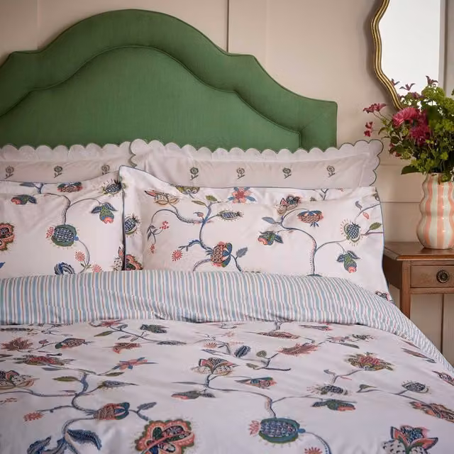 Joules Tree of Life Kingsize Reversible Cotton Percale Duvet Cover and Pillowcase Set, Multicolour, W: 180 cm, L: 200 cm