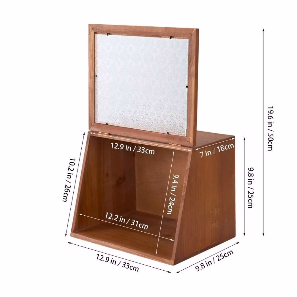 KORVIXA Wooden Desktop Storage Cabinet in Brown, W/D/H: 100 x 100 x 100 cm – 2