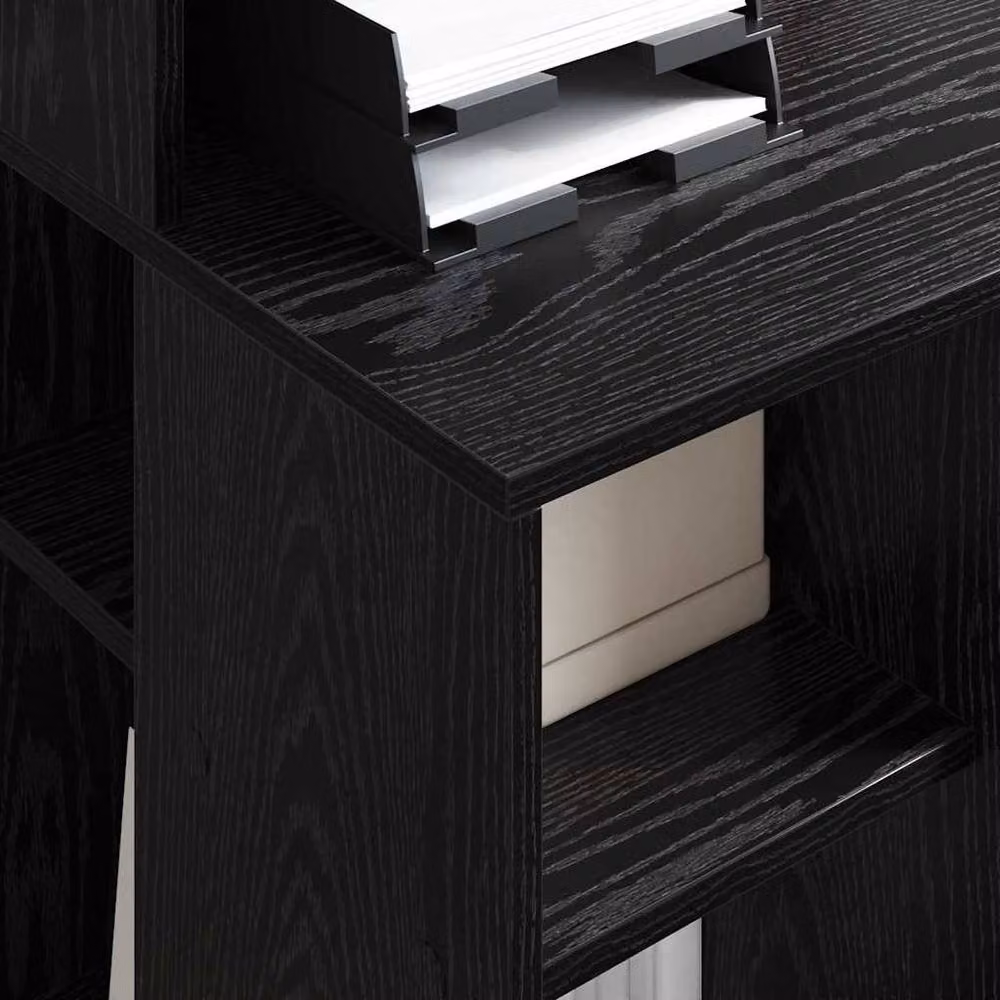 Berkfield Home Modern Writing Desk with Storage in Black Oak, W/D/H: 90 x 48 x 101.5 cm – 3