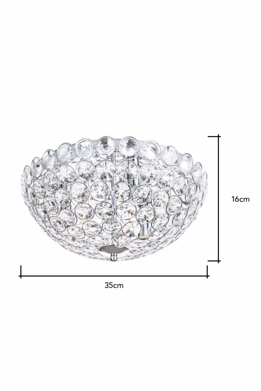 BHS Lighting Ava Crystal Flush Ceiling Light in Silver and Chrome – 3