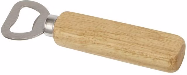 Bullet Stainless Steel and Wood Bottle Opener in Sand and Silver