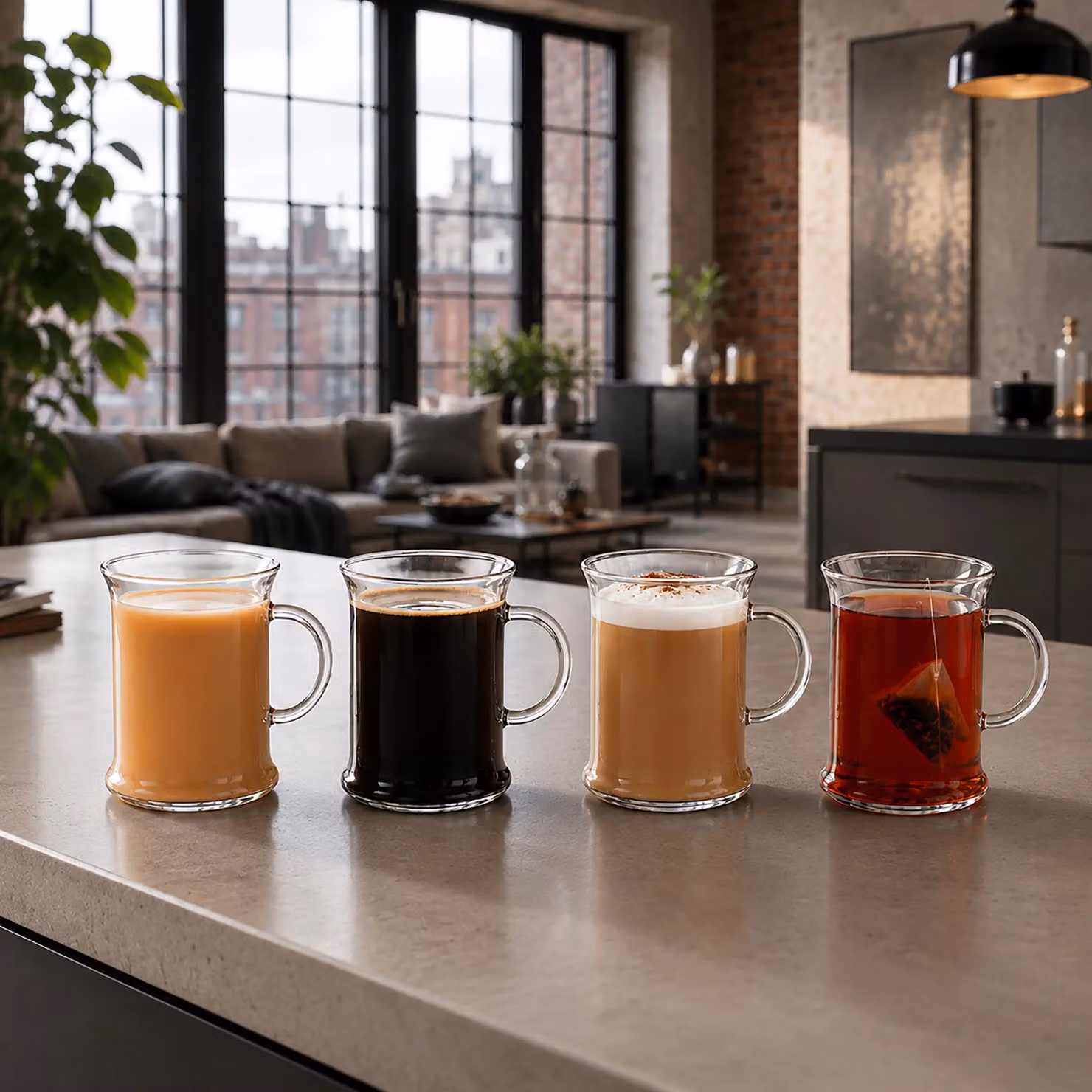 Randwyck Smilla Set of 8 Borosilicate Glass Coffee Cups, 330ml, Clear – 4