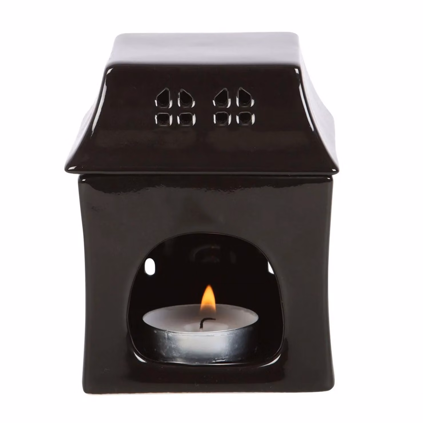 Something Different Haunted House Ceramic Oil Burner in Black – 2