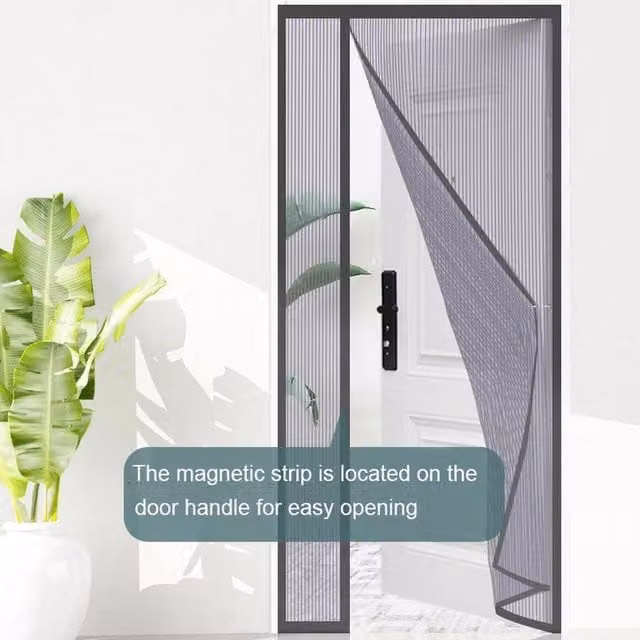 FLAVORA Magnetic Insect Screen Door Net in Grey, W: 90 cm x H: 200 cm