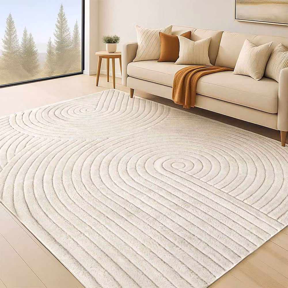Marlow Large Rectangular Rug in Beige, Machine Washable and Non-Slip, W: 160 cm, L: 230 cm – 2