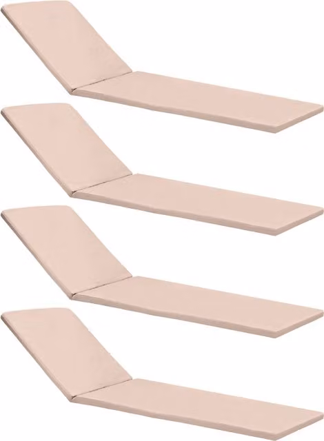 Gardenista Rectangular Outdoor Sun Lounger Cushion in Beige with Water Repellent Fabric
