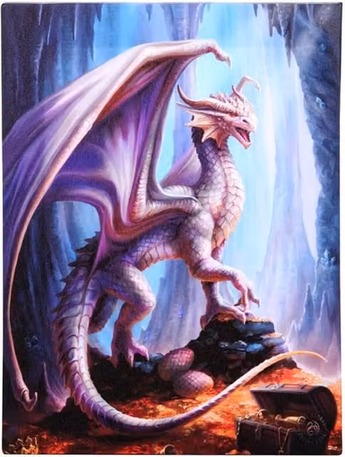 Anne Stokes Treasure Trove Canvas Plaque, Purple, W: 19 cm, H: 25 cm