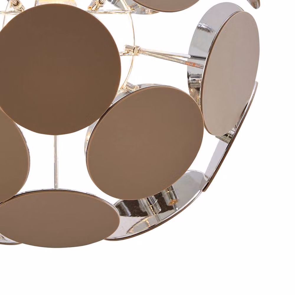 Pagazzi Design Skye Sputnik Ball Easy-Fit Pendant Light in Beige and Chrome – 3