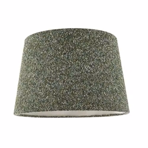 Happy Homewares Forest and Sage Green Textured Wool Fabric Cylinder Lamp Shade with Cream Inner Lining – 1