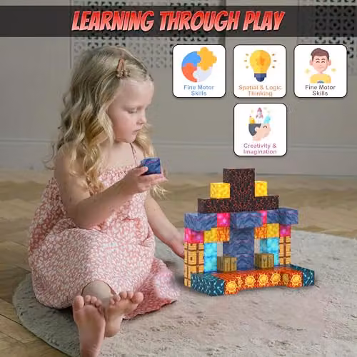 Desire Deluxe Multicolour Interlocking Magnetic Blocks for Creative and Cognitive Development – 4